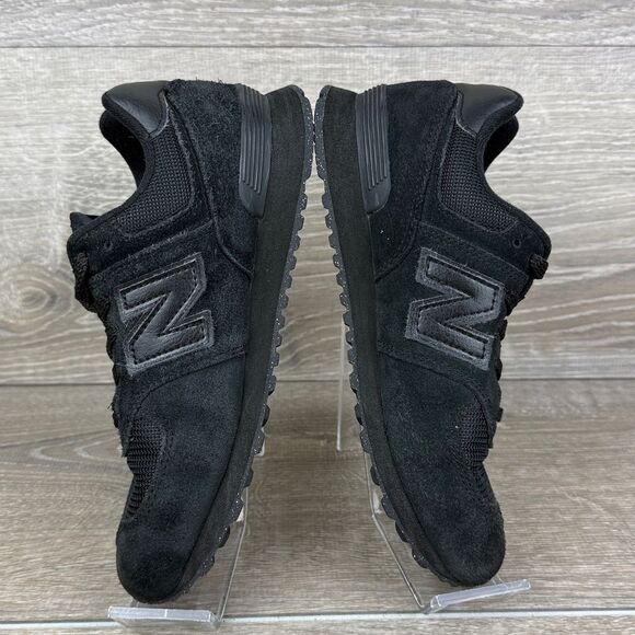 New Balance Classic 574 Little Boy Sz 3M Triple Black Low Top Lace Up Sneakers - Picture 9 of 11